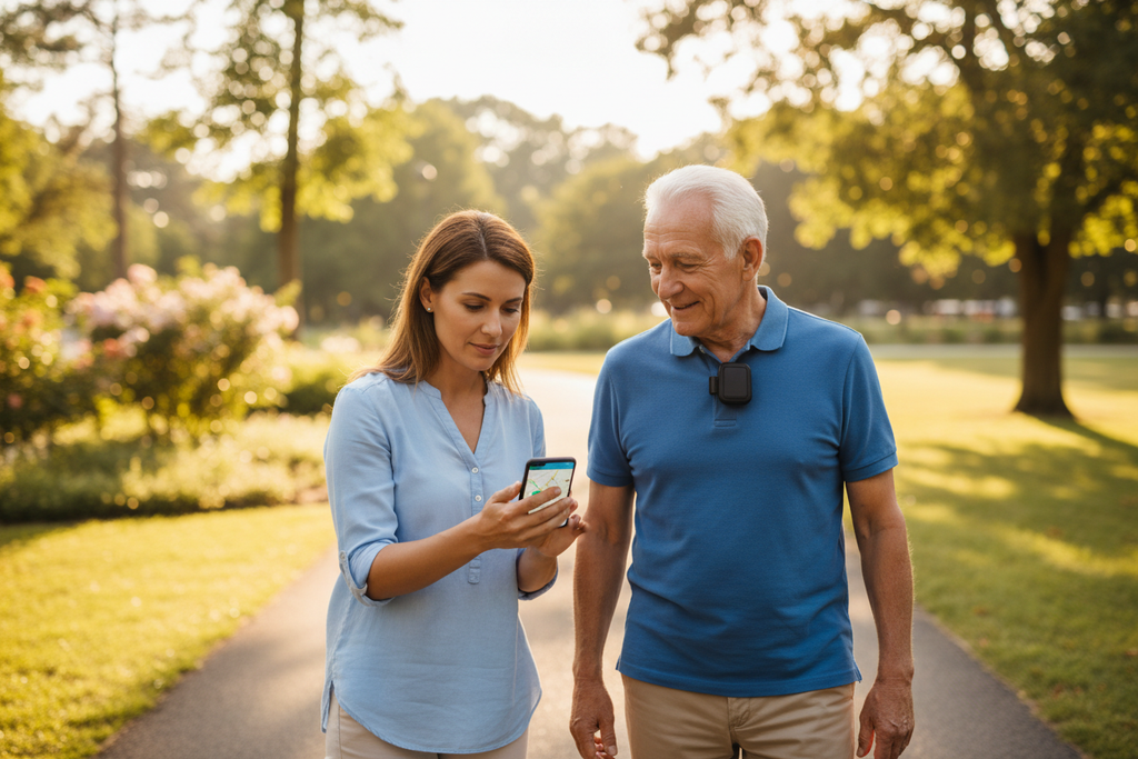 Senior with GPS Tracker Lifestyle